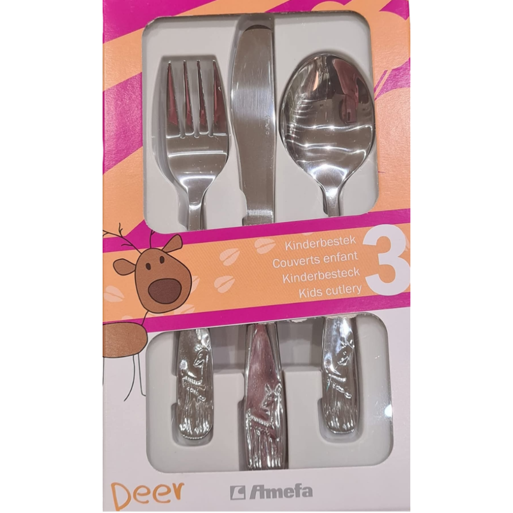 Amefa Children's 3-Piece 'Deer' Cutlery Set