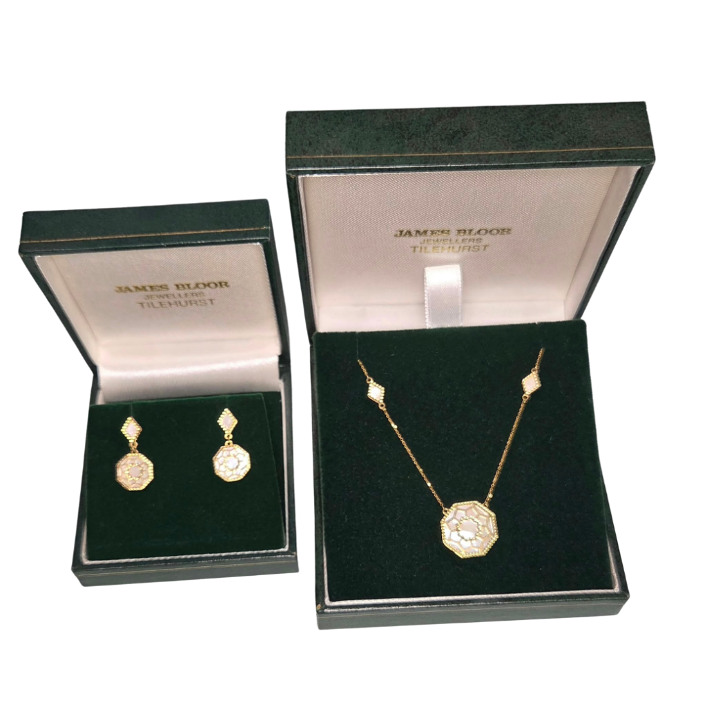 Mother-of-Pearl & Gold Geometric Jewellery Set