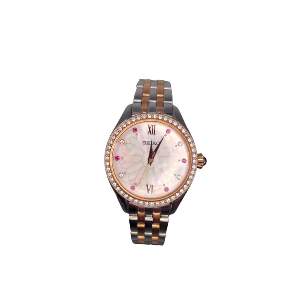 Seiko Two-Tone Mother of Pearl Floral Special Edition Watch