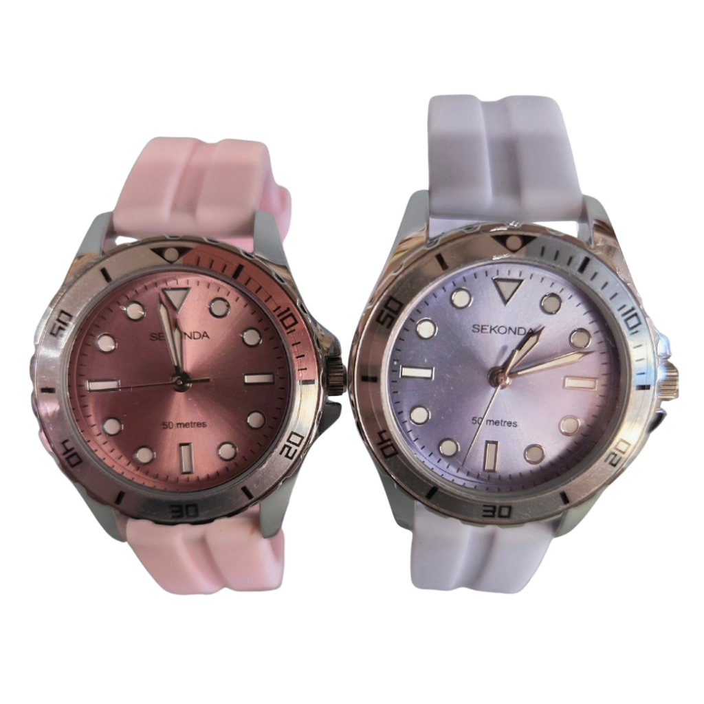 Sekonda Pastel Diver-Style Watch Duo (Blush Pink & Lilac)