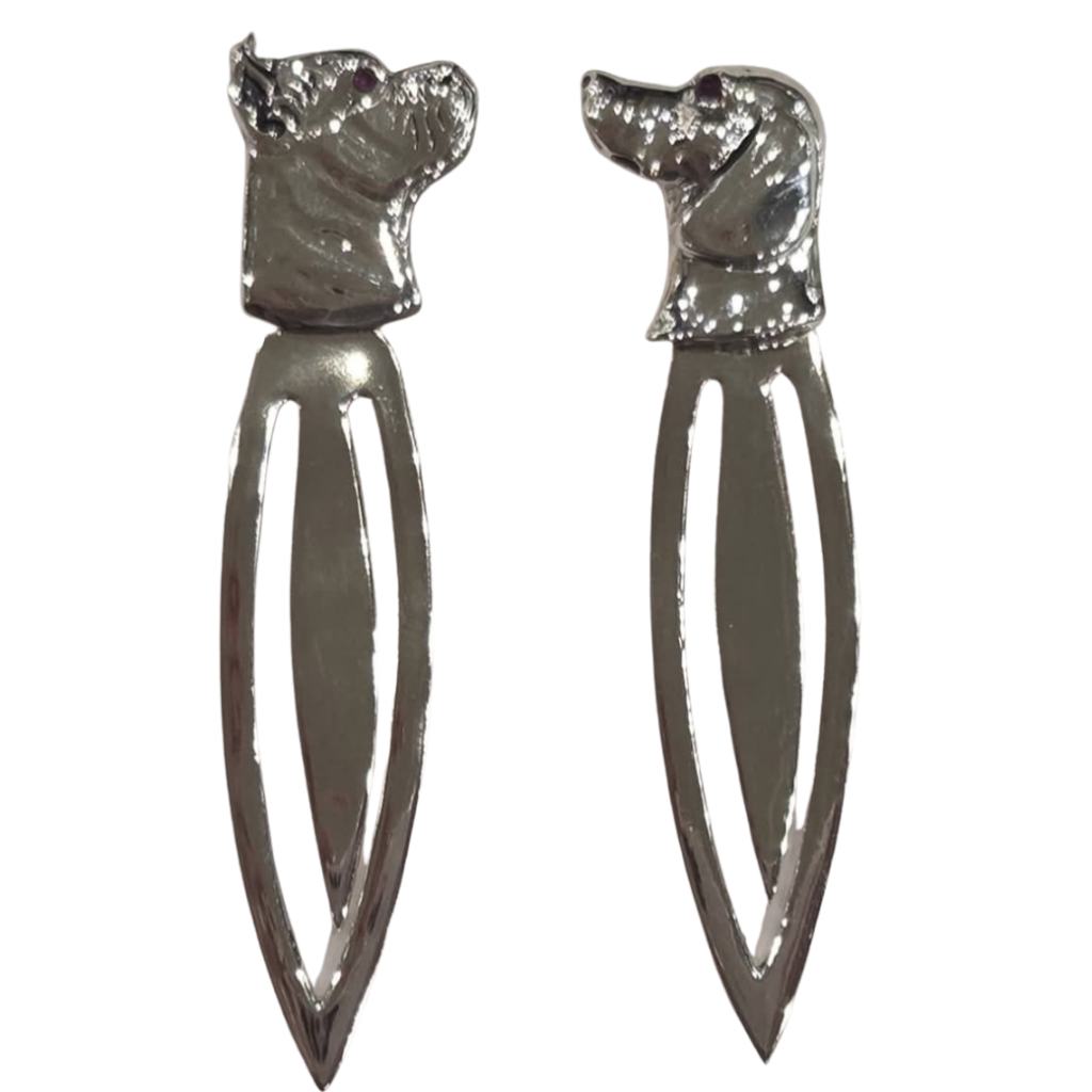 Silver Dog Head Bookmarks (Bulldog & Spaniel)