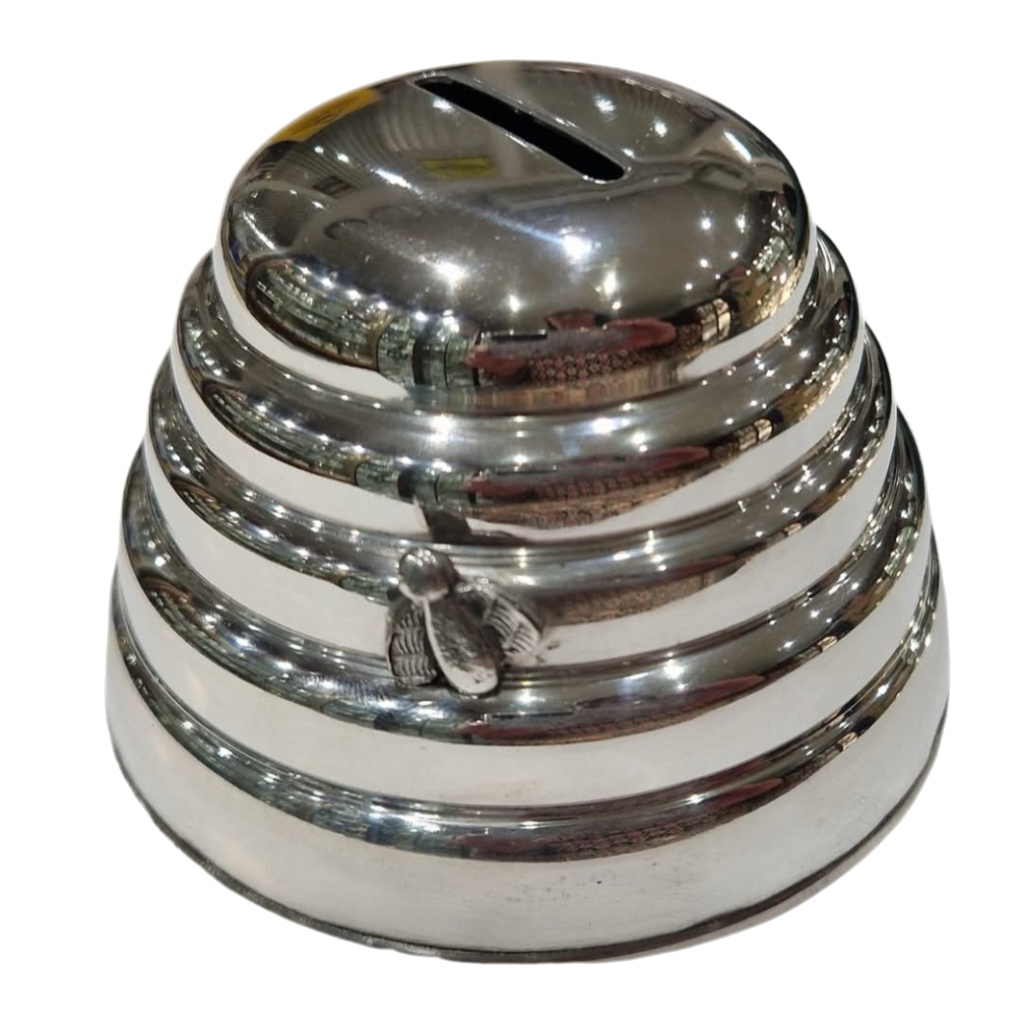Silver-Plated Beehive Money Box
