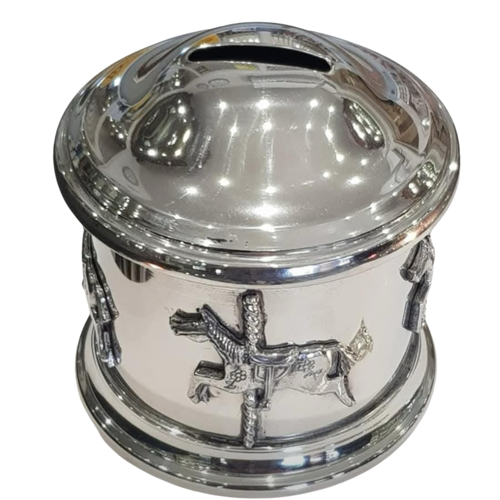 Silver-Plated Carousel Money Box